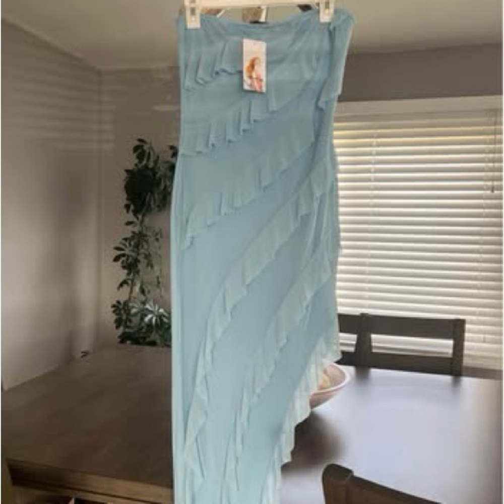 Strapless Blue Dress